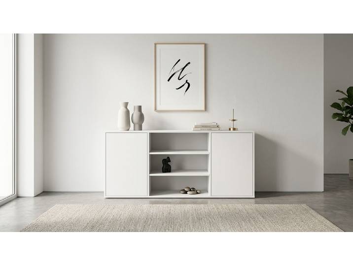 Breites Sideboard weiß MDF Beschichtet MDF Weiß matt