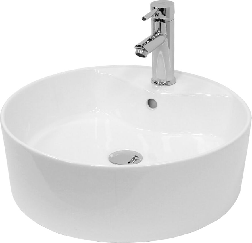 ECD Germany Lavabo de cerámica con desagüe automático lavabo