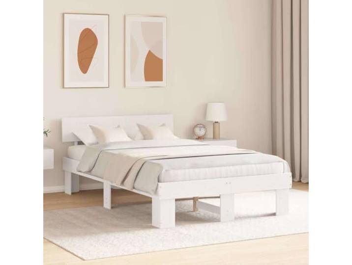 KTHLBRH Bettgestell, weiß, 135 x 190 cm, Kiefer massiv Modernes Design, robuste Konstruktion, stabile Basis für ruhigen Schlaf