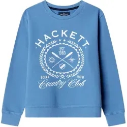 Hackett London für Jungen. HK5800052 Blaues Row Crew-Sweatshirt (3años= 98cm), Lässig, Baumwolle, Langarm, Kinderbekleidung