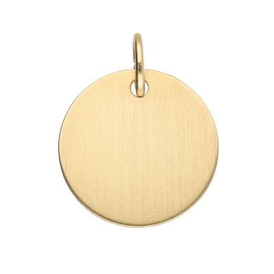 Anhänger mit Gravur ADELIA´S "Damen 333 Gold Gravurplatte Anhänger Ø 14 mm", gold, Schmuckanhänger, Damen, Gold, für Damen