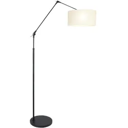 Stehleuchte Standlampe Gelenkleuchte E27 weiß Textil schwarz verstellbar 210 cm