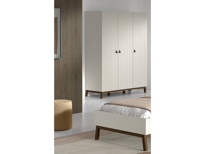 Armoire Sezane 149cm Blanc/Beige