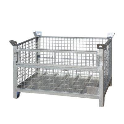 Eichinger-Industrie Gitterbox-Stapelpalette, bis 2000 kg, 4 Seitenwände, Kranösen, B 1500 x T 800 x H 750 mm, Stahl, feuerverzinkt