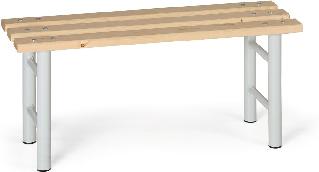 B2B Partner Umkleidebank, Latten-Sitz, graue Beine, 1000 mm breit