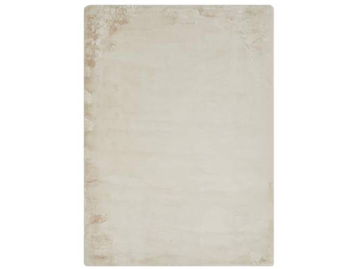 -LUXOR- living Teppich Coste, Schlafzimmerteppich, 120 x 170 cm Beige Kunstfell, Kaninchenfell-Haptik, besonders weicher Hochflor