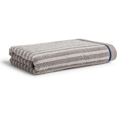 Duschtuch MÖVE "Geometric Shapes Stripes", beige (ginger), B:67cm L:140cm, Frottier, Walkfrottier, Handtücher