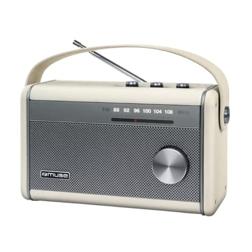 Muse M-098 SC Draagbare Bluetooth-radio met FM-functie en 10 W uitgangsvermogen - Crème