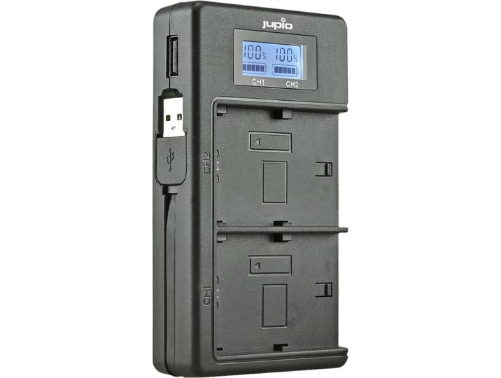 Jupio USB Duo Charger LCD voor Canon LP-E17