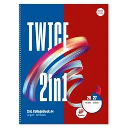 Collegeblock 2in1, A4, 80 Blatt, liniert/kariert
