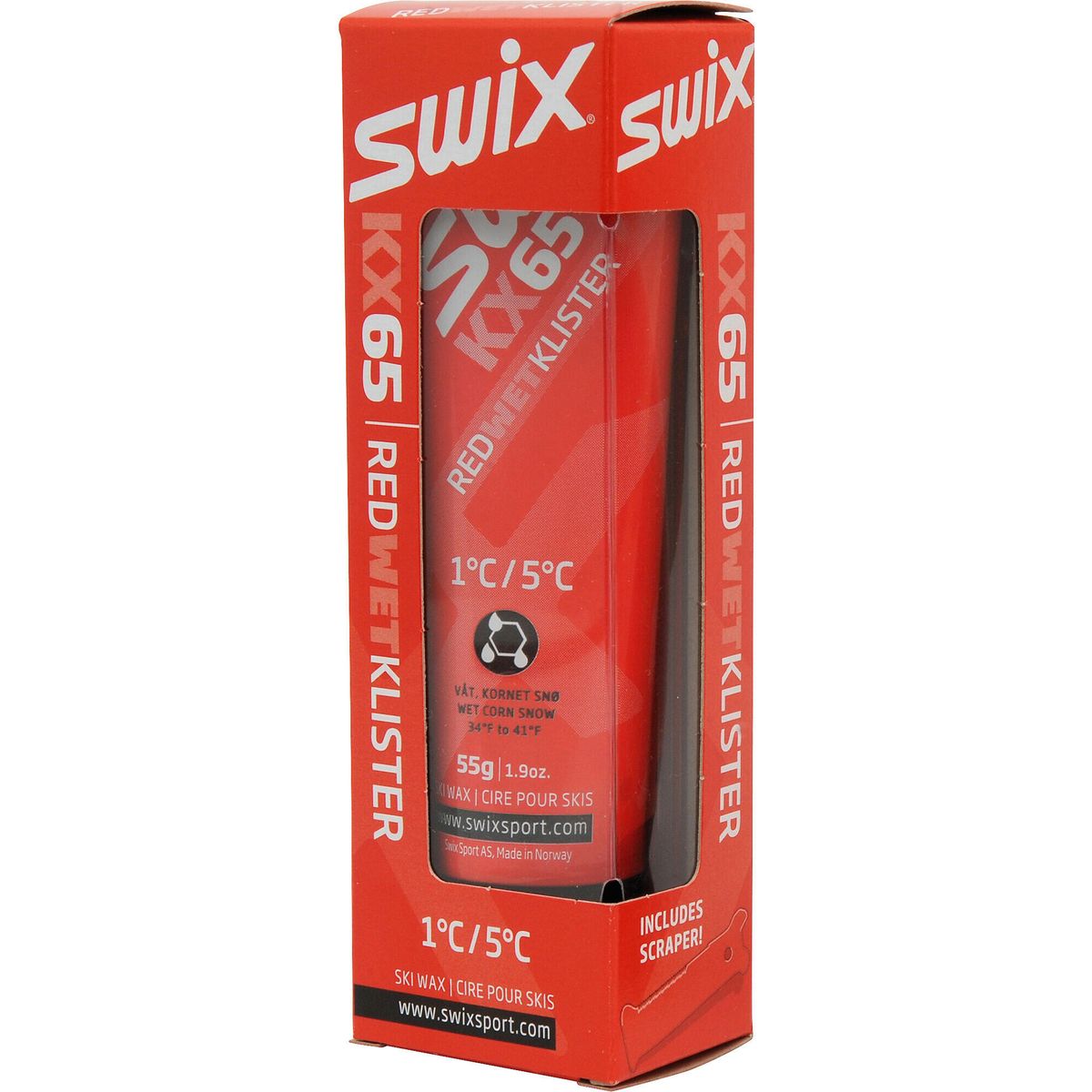 Swix KX65 Red Klister +1°C to +5°C, 55g neutral