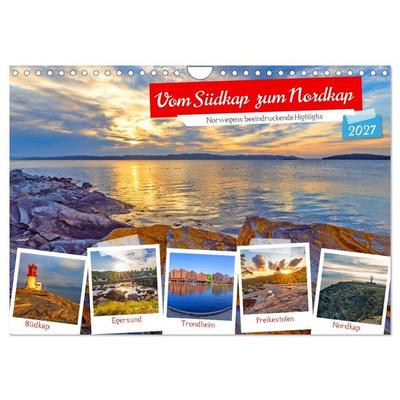 Vom Südkap zum Nordkap (Wandkalender 2027 DIN A4 quer), CALVENDO Monatskalender