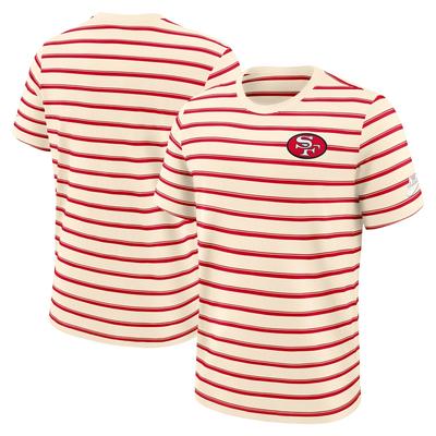 T-Shirt NIKE "Nike T-Shirt San Francisco 49ers Nike Rewind Club Striped Tee", Damen, Gr. XXL, weiß, 100% Baumwolle, Shirts T-Shirt