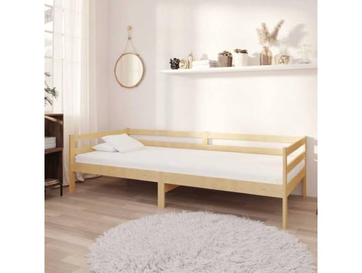 RJPLMFV Tagesbett, Kiefernholz, massiv, 90 x 200 cm Ohne Matratze, Multifunktions-Bettrahmen, Lattenrost inkl
