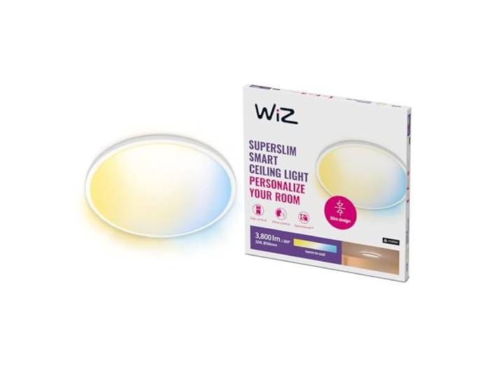 WiZ SuperSlim Deckenleuchte Tunable White, dimmbar, warm- bis kaltweiß, 36W, smarte Steuerung per App/Stimme über WLAN, weiß