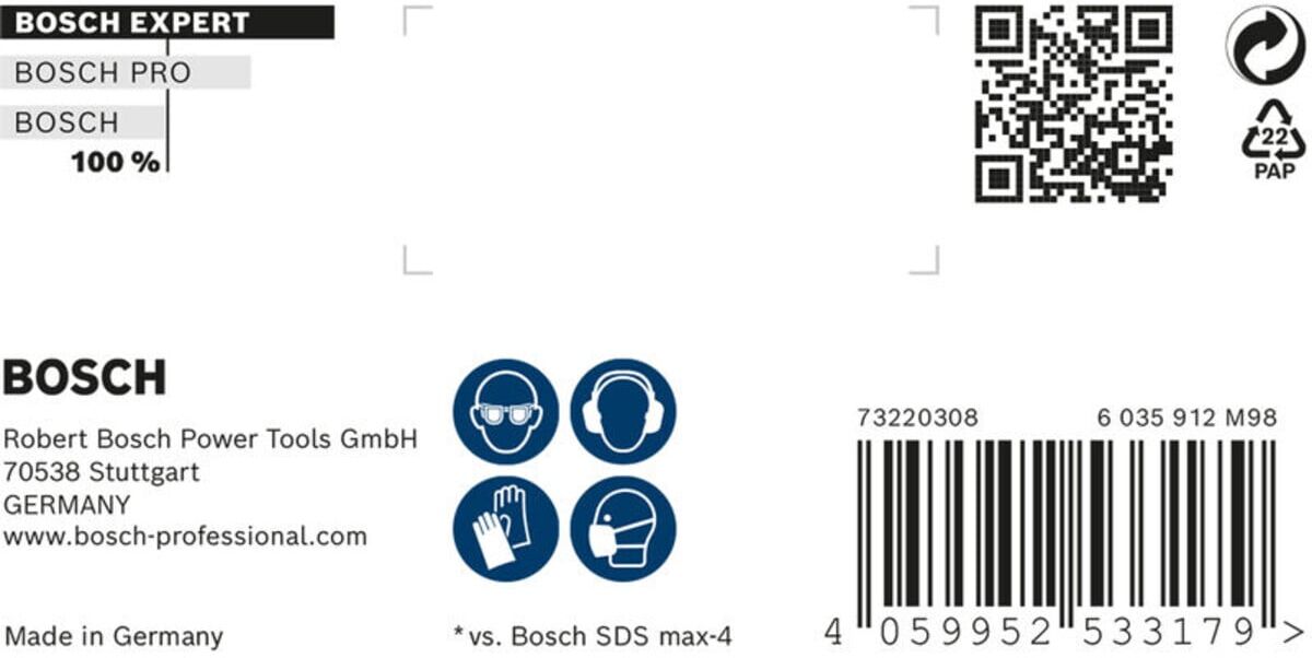 Bosch EXPERT„8X“ SDS-max Hartmetall-Hammerbohrer, 25X920mm aus Hartmetall, Hammerbohrer für Beton, 2608900243)