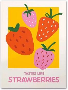 Inspired Finds Retro Strawberry Lemon Cocktail Canvas Wall Art Print For Kitchen & Bar Decor 19.69x27.56in No Frame funky Fruit Pop