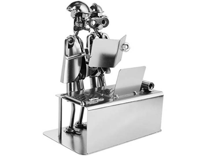 BRUBAKER Schroef Man Ingenieur - Handgemaakte IJzer Figuur Metal Man Technician - Metalen Figuur Cadeau Idee voor Ingenieurs