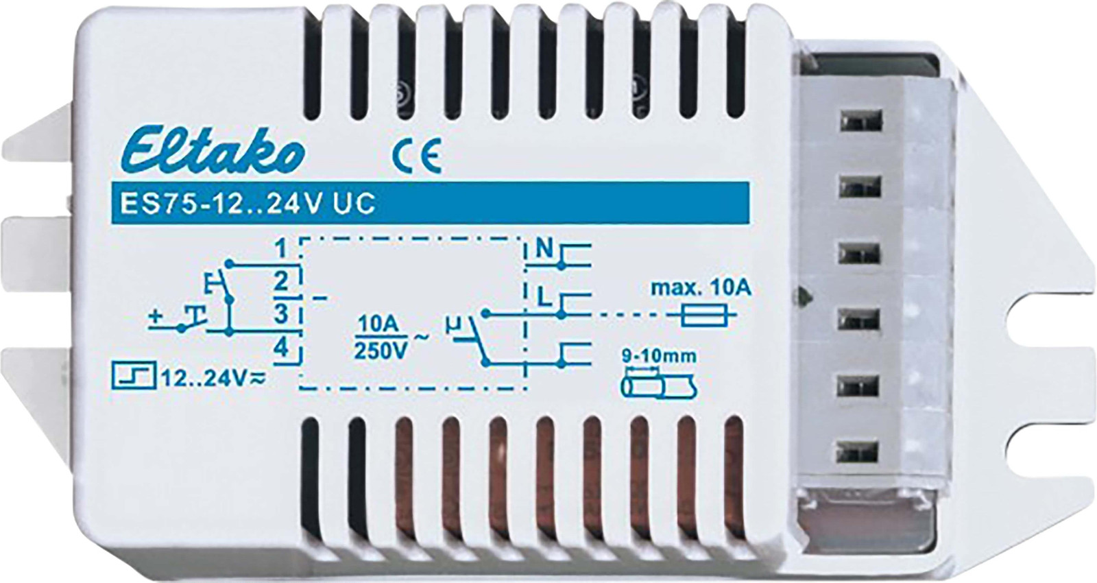 Eltako ES75-12..24V UC impulsdrukker voor verlichting, potentiaalvrij, 1S, 10A
