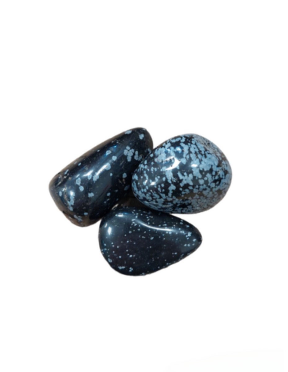 Obsidiaan sneeuwvlok trommelstenen 100 g
