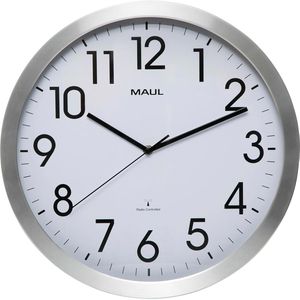 Maul Maul Wanduhr  move, Aluminium, analog, Funkuhr, Ø 40 cm, silber