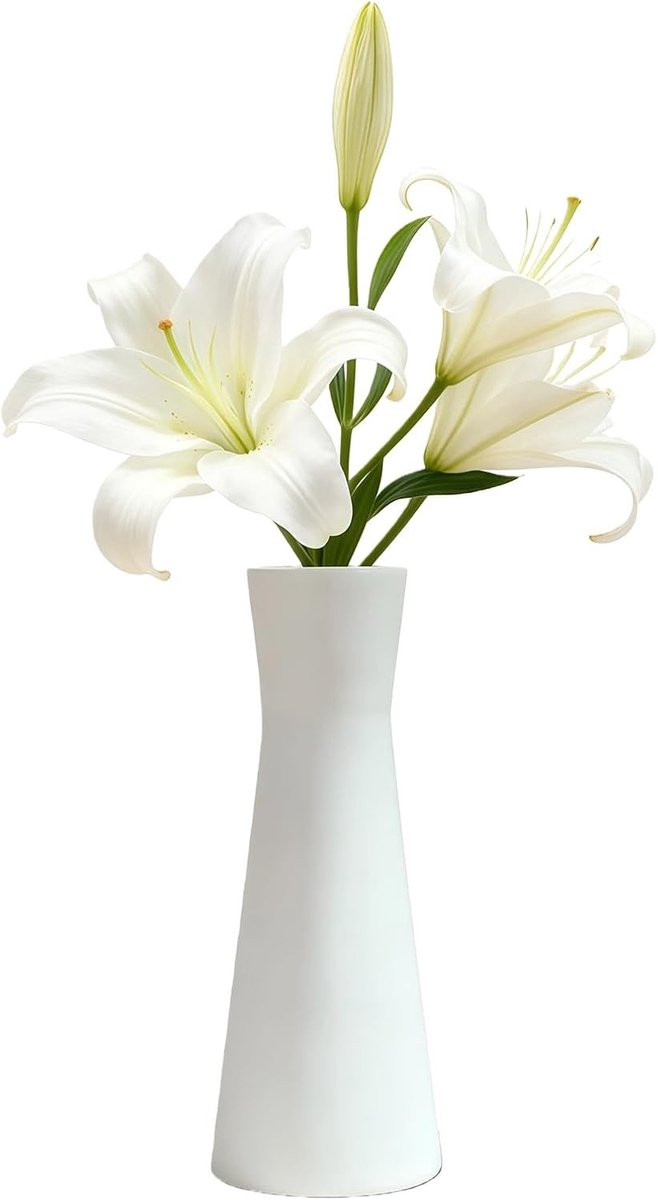 Elegante keramische vaas voor enkele bloemen, Hoogte: 18 cm