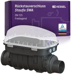 KESSEL Rückstauverschluss Staufix SWA DN 125 73125.10  freiliegend, für  fäkalienfreies Abwasser, 2 mechanische Rückstauklappen, Notverschluss, EN  13564