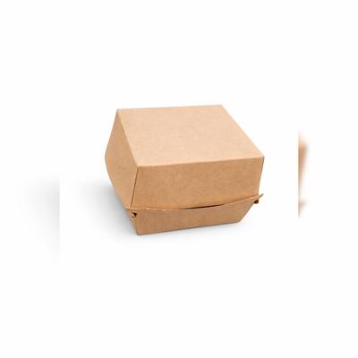 RyanPack Burgerbox Kraft 10×10×7,5 cm – fettresistent & stapelbar – 200 Stück (4×50) – Kartonware für Gastronomie