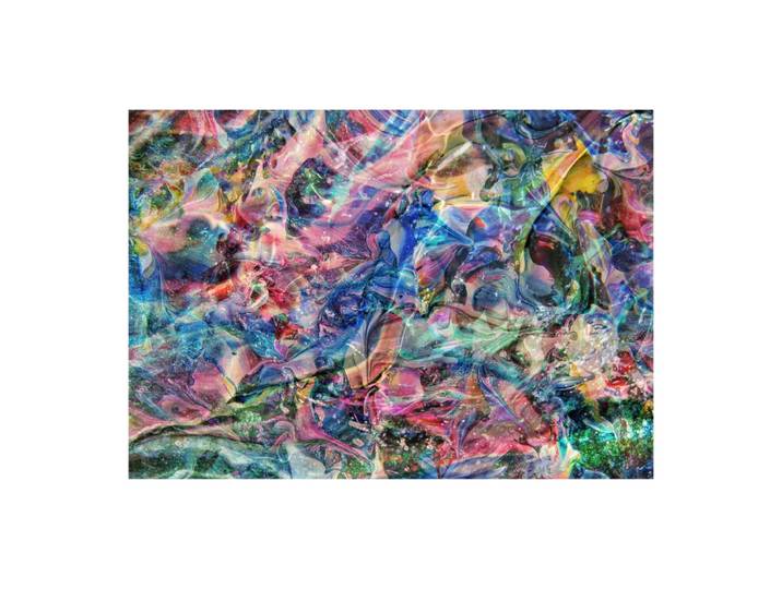 Leinwandbild Digital Art, Alldecor, rosa/grün/blau, Textil