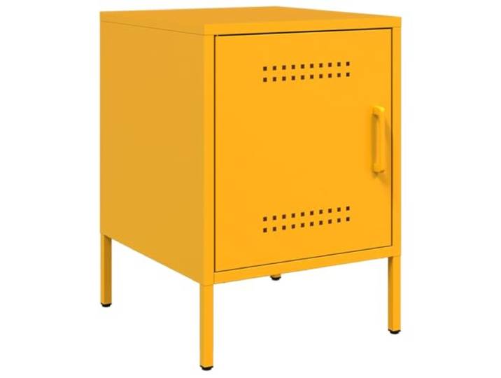 fsahslih Nachttisch Senfgelb 36x39x50,5 cm Stahl Beistelltisch Industrielles Design aus Stahl für Schlafzimmer und Wohnzimmer. Bietet praktischen Stauraum bei einfacher Pflege.