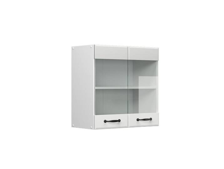 Vicco Küchenglasschrank R-Line Weiß Landhaus 60 cm, Weiß, Weiß, Holzwerkstoff, 1 Fächer, Rechteckig, 60x60x31 cm, Küchen, Küchenmöbel, Küchenschränke, Küchenoberschränke
