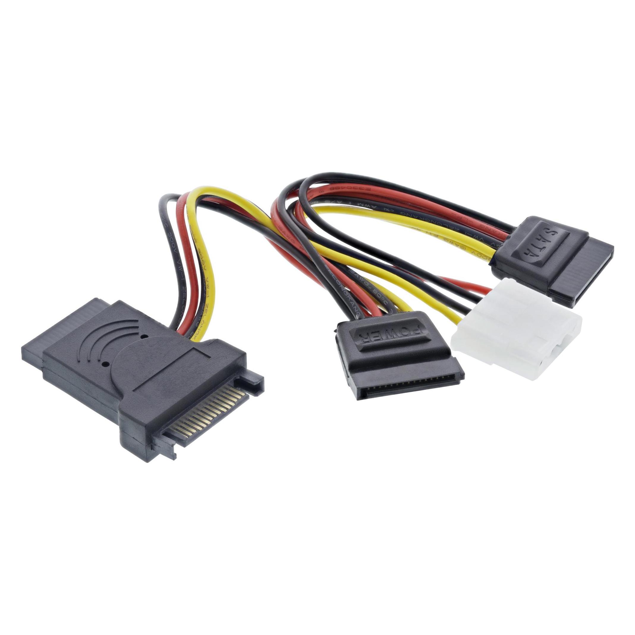 InLine Molex - SATA x4, 0,15 m, mehrfarbig (29682) (15 cm, SATA) (29682)