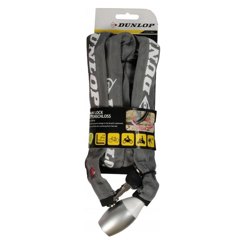 Dunlop bicycle chain lock 120 cm (gray) (8711252416984GRAY)