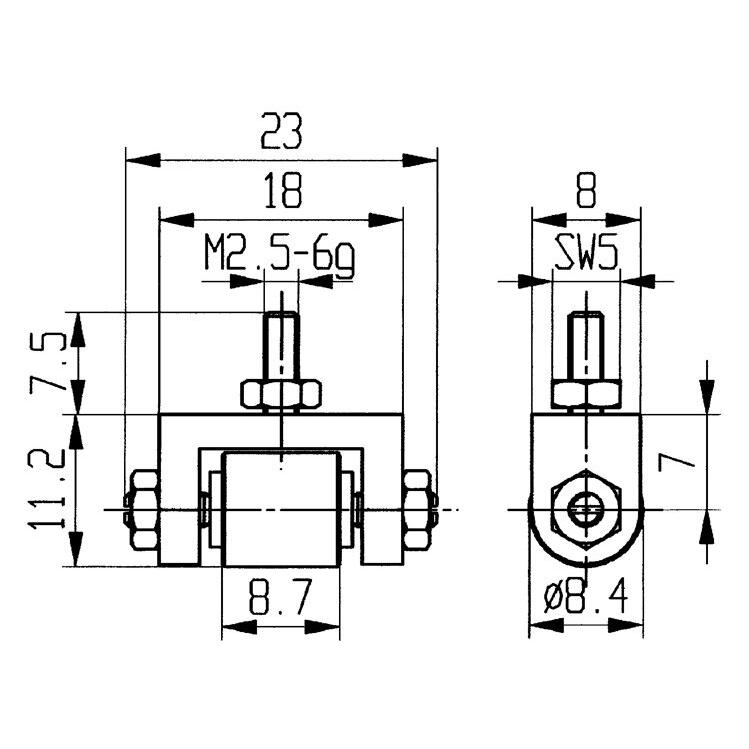 Käfer Messeinsatz Ø 8,4 mm Rolle M2,5 Stahl passend zu Messuhren (62075)