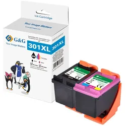 2 G&G Druckerpatronen ersetzen HP 301XL schwarz + color