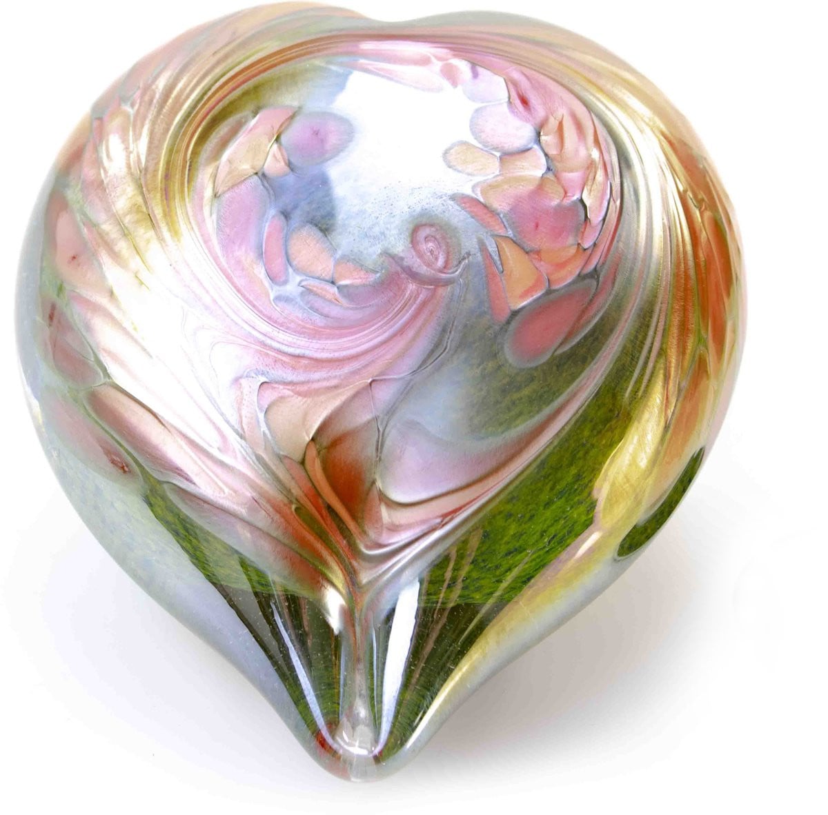 Loranto Mini Urn Hart - Groene glazen urn voor thuis