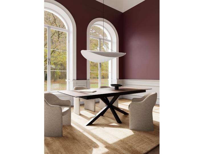 Esstisch ACTONA GROUP Heaven,Tischplatte aus Keramik, ausziehbar - robust & pflegeleicht , braun (schwarz, rostbraun), B:240cm H:76cm T:100cm, Tische, Esstisch, Kratzfest, wasserabweisend, Sitzplatz für 4-8 Personen, B: 200/240 cm