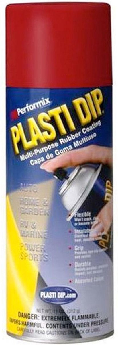 Performix Plasti Dip Kunststof/Rubber Verf Spray Rood 311g
