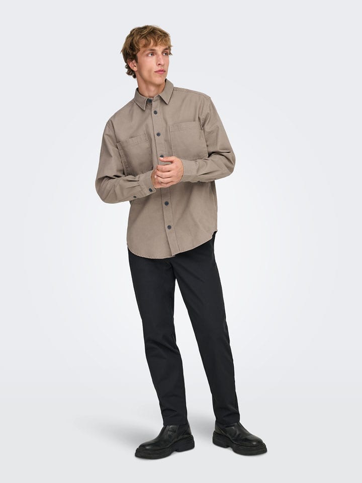 ONLY & SONS Hemd "Salp" in Taupe - L