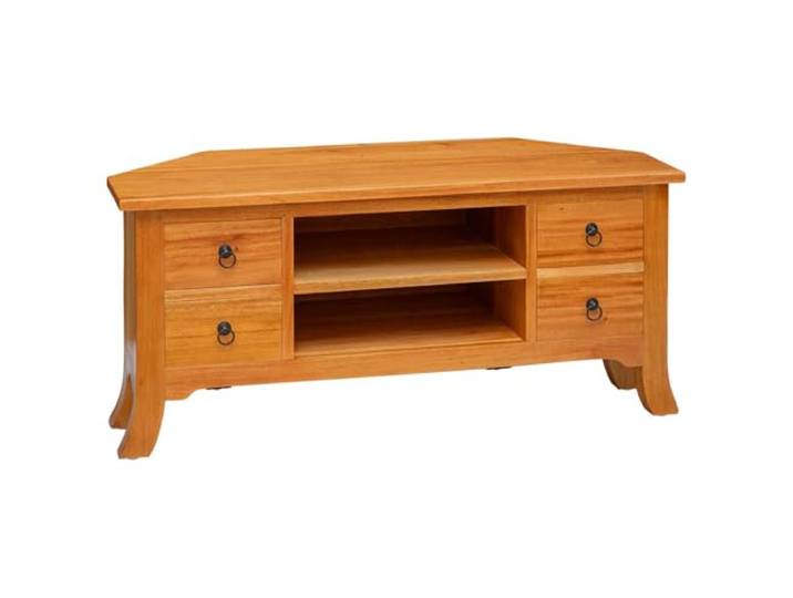 TV-Unterschrank mit Schublade Massivholz Mahagoni ny 100 x 40,5 Massives Mahagoni Holz, Verarbeitung, rustikales Design, geräumige Ablageflächen, praktische Schublade, sofort einsatzbereit