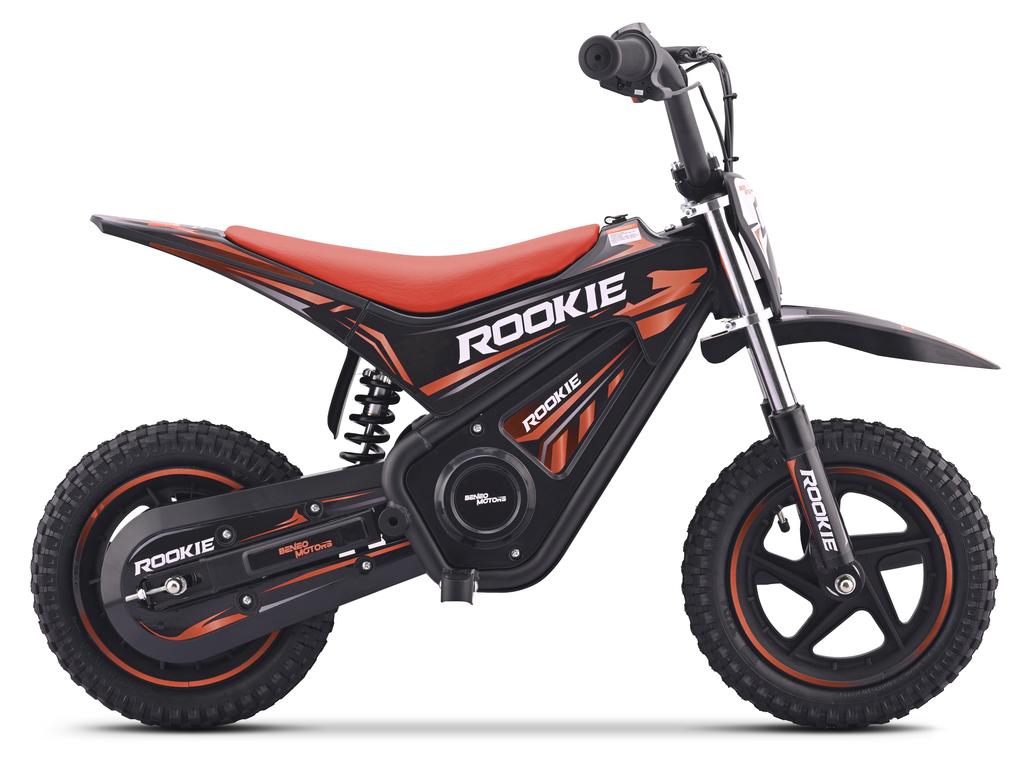 Elektro Pocket Bike für Kinder Rookie 24V (12") - Rot - Lithium-Akku, 250 W bürstenloser Motor, Scheibenbremse