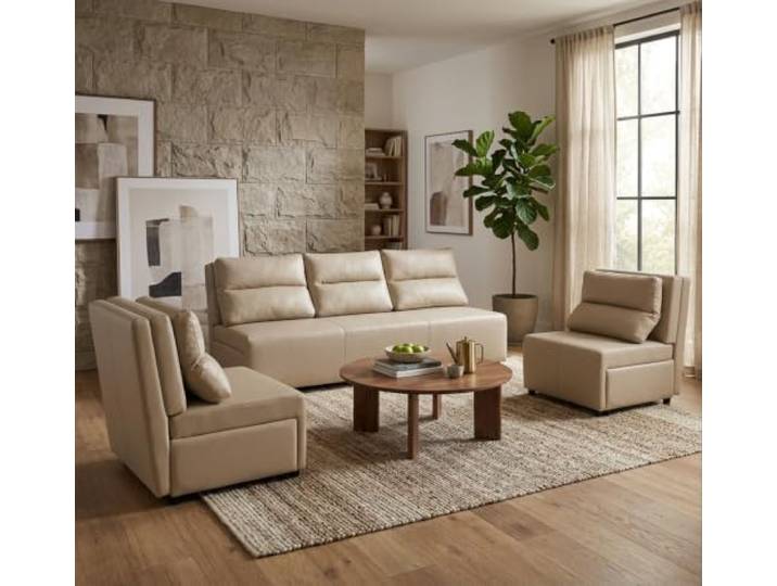 Family Meble Kimo Sitzgruppe, Sofa und 2 Sessel – Beige – 0