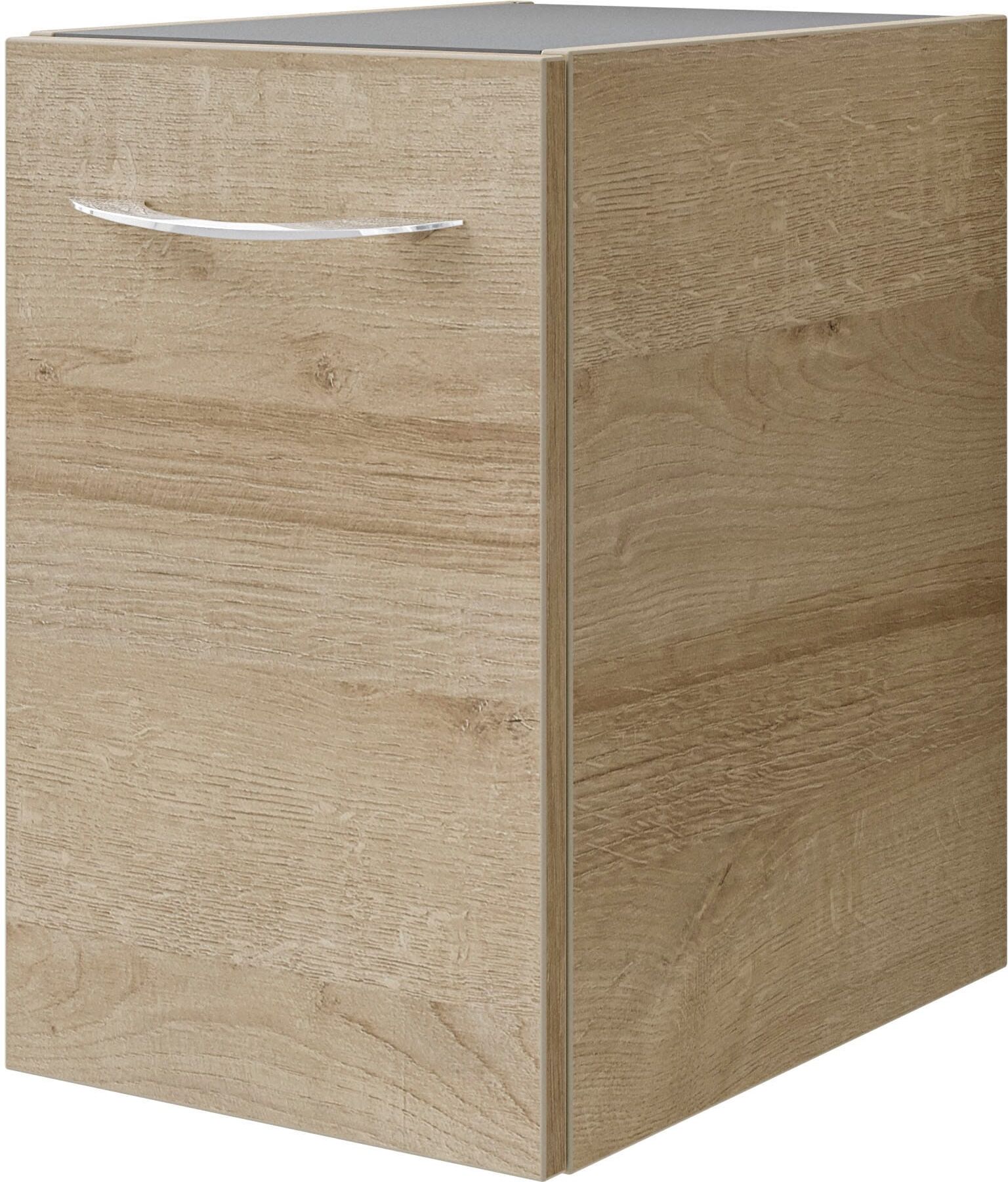 Waschtisch SAPHIR "Serie 4035 Keramik-Aufsatzbecken mit Unterschrank, 118 cm breit", braun (riviera eiche quer nachbildung, riviera eiche quer nachbildung, weiß glanz), B:118cm H:61,2cm T:44,5cm, Holzwerkstoff, Waschtische, Waschtisch, Waschplatz, 4 Schub
