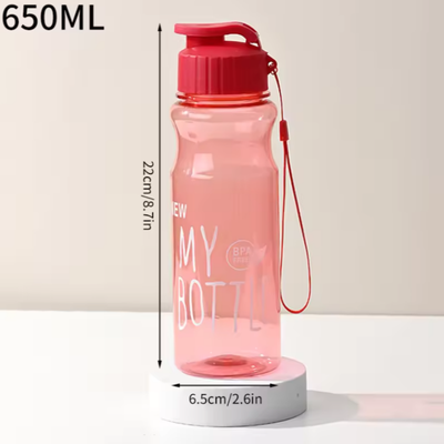 Uplifted Trends Portable Leak Proof Sports Water Bottle With Lid Transparent & Convenient For School red