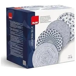 Ibili, Geschirrset, Teller-Set Armonia 19+20+26.80 cm 12 Stück, Blau (12 Stk.)