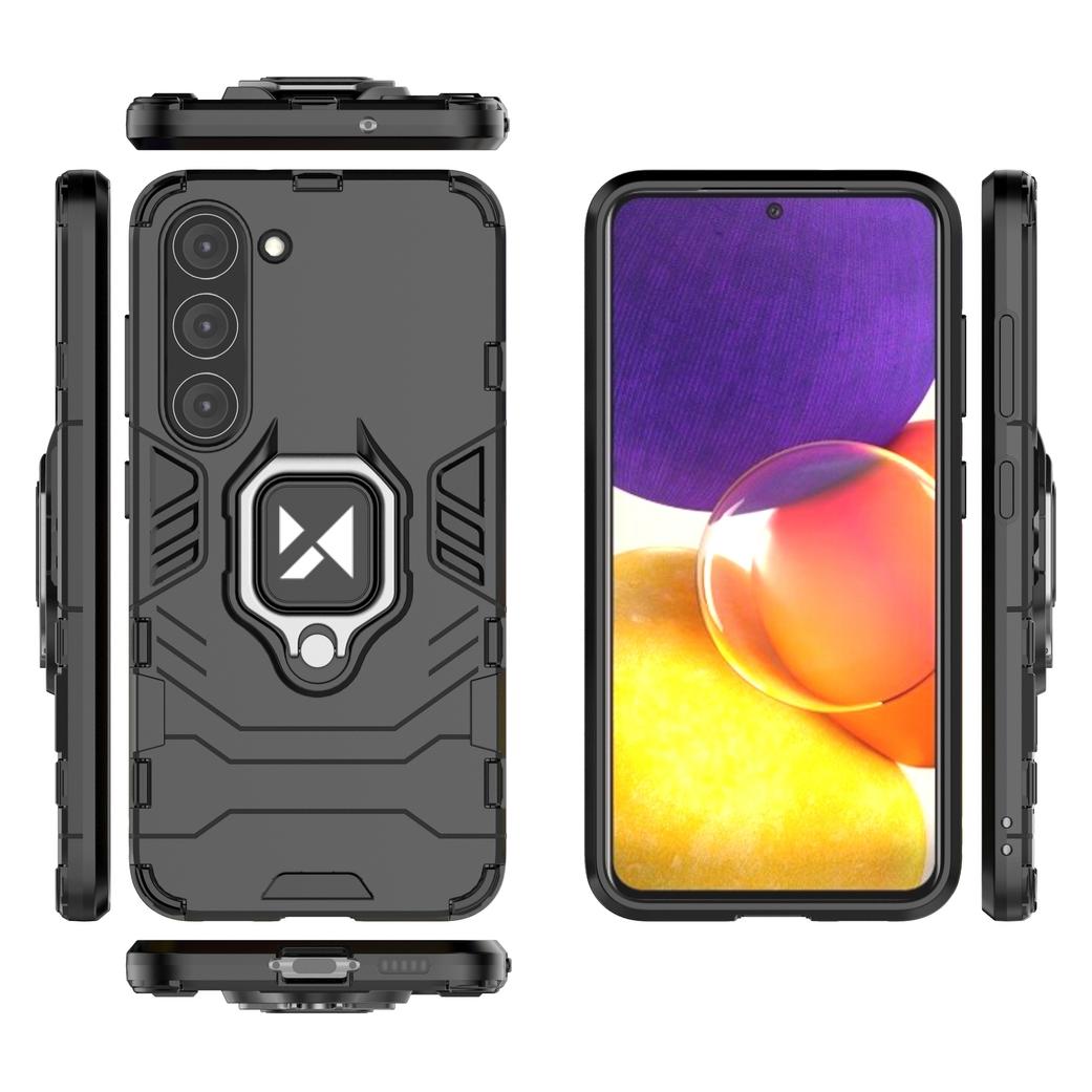 Wozinsky Ring Armor case for Samsung Galaxy S23 armored cover magnetic holder ring black (Samsung Galaxy S23) (Wozinsky Ring Armor Samsung S23 Black)
