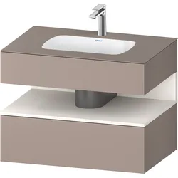 Duravit Collection One Einbauwaschtisch mit Konsolenwaschtischunterbau, 800x550x600mm, Nische Weiß Supermatt, QA4785084430010, Farbe: Basalt Matt/mit Nischenbeleuchtung