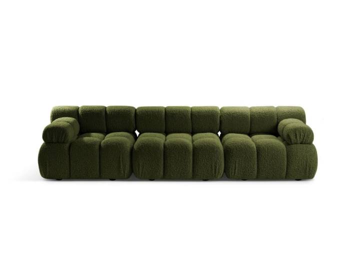 Canapé modulaire 3 places en bouclé vert