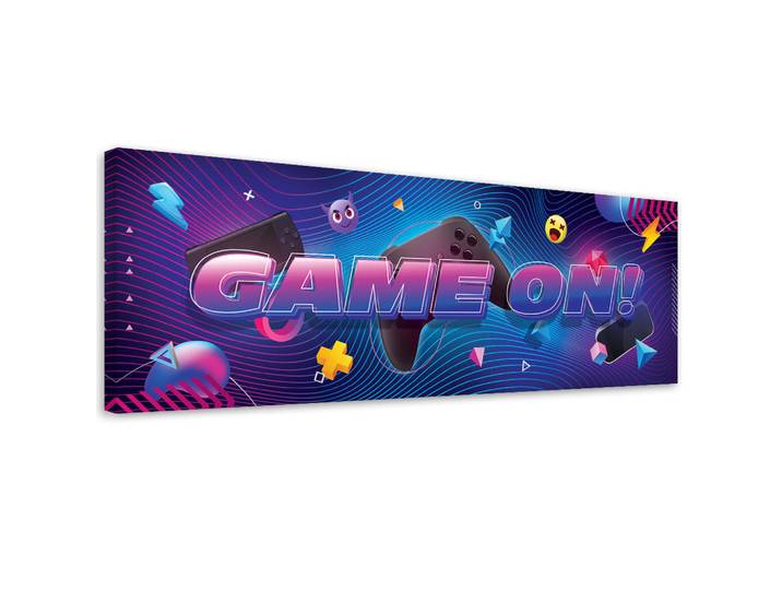 Feeby Wandbild abstraktion für den spieler, Mehrfarbig, Märchen/ Fantasie, Rechteckig, 90x30 cm, Bilder & Rahmen, Bilder, Leinwandbilder