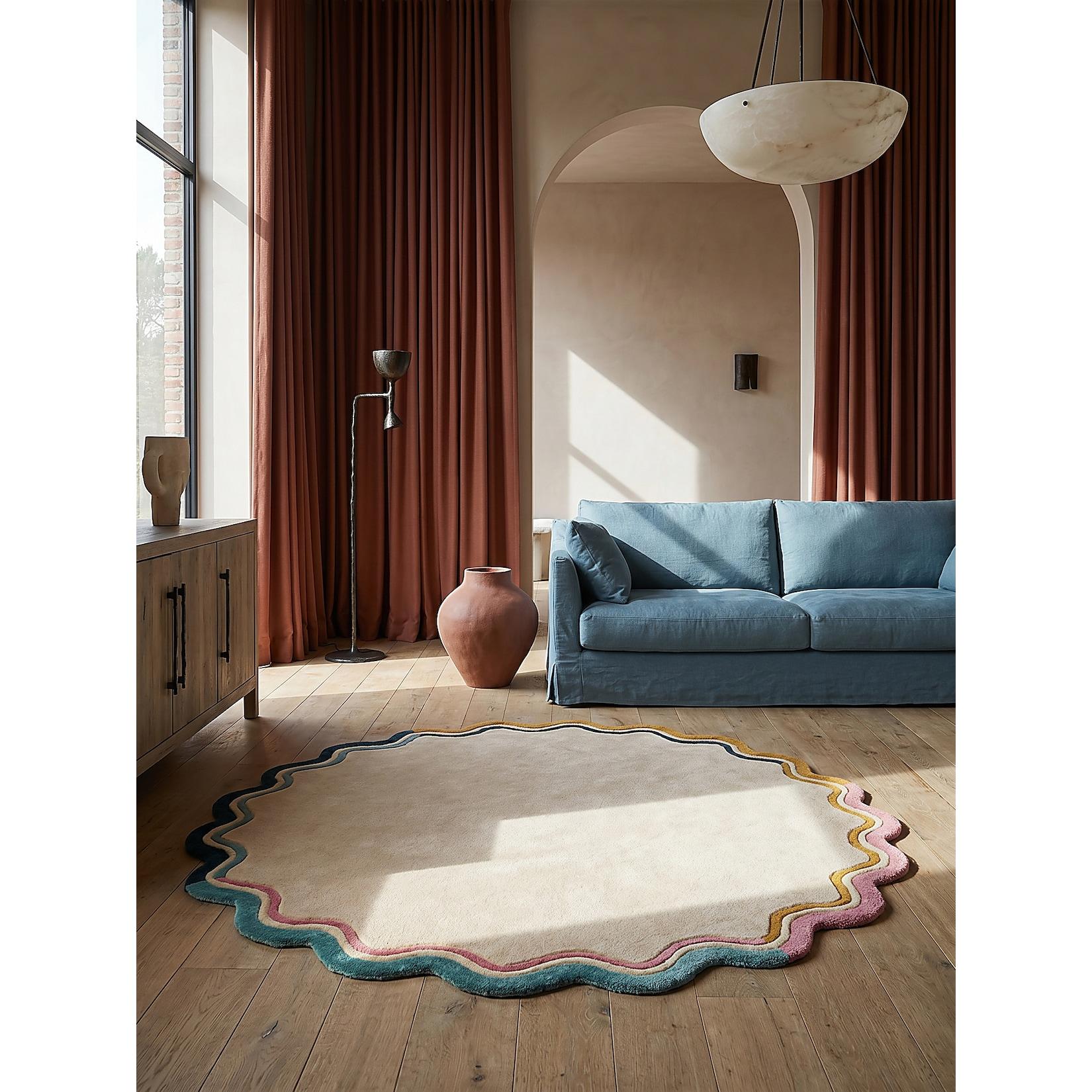 Wollteppich Hoch-Tief Bunt Ø180 cm - WINCH Kadima Design